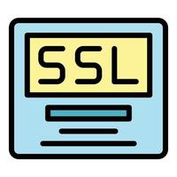 vector de contorno de color de icono de seguridad ssl