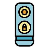Remote vehicle key icon color outline vector