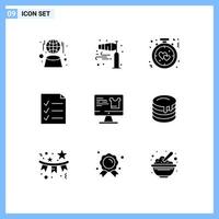 9 User Interface Solid Glyph Pack of modern Signs and Symbols of computer file storm document love Editable Vector Design Elements