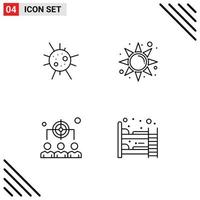 Modern Set of 4 Filledline Flat Colors and symbols such as bacteria management morning business bed ware Editable Vector Design Elements