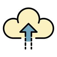 Upload to the cloud icon color outline vector