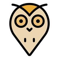 Owl head blob icon color outline vector