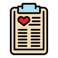 Clipboard charity icon color outline vector