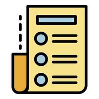 Archive list icon color outline vector