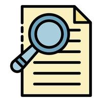 Search by document icon color outline vector