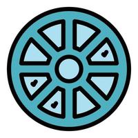 Wheel cipher icon color outline vector