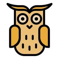 Eagle owl icon color outline vector