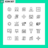 25 Creative Icons Modern Signs and Symbols of create up profile avatar file Editable Vector Design Elements