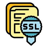 Ssl emblem icon color outline vector