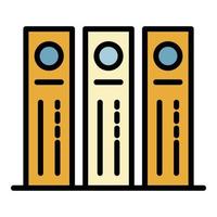 File folders icon color outline vector