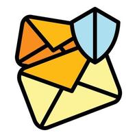 Security email icon color outline vector