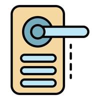 Digital door lock icon color outline vector