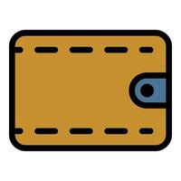 Wallet with round corners icon color outline vector