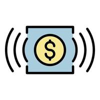 Money wireless payment icon color outline vector