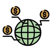 Web money transfer icon color outline vector