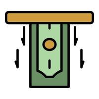 Atm money banknote icon color outline vector