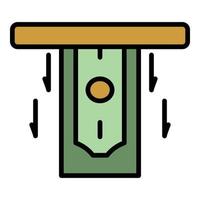 Atm money banknote icon color outline vector