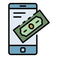 Smartphone banking icon color outline vector