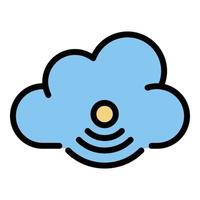 Wireless cloud technologies icon color outline vector