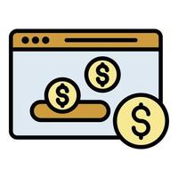Web money page icon color outline vector