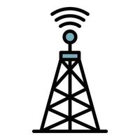 Communication transmitter icon color outline vector