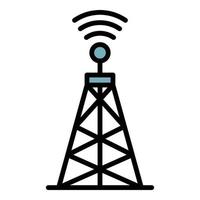 Communication transmitter icon color outline vector