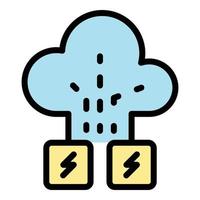 Cloud memory attack icon color outline vector