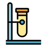 Empty test tube icon color outline vector