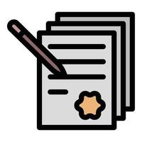 Judge papers icon color outline vector