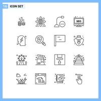 16 Creative Icons Modern Signs and Symbols of monitor seo web desktop hardware Editable Vector Design Elements