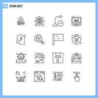 16 Creative Icons Modern Signs and Symbols of monitor seo web desktop hardware Editable Vector Design Elements