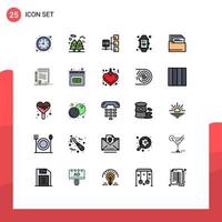 paquete de iconos vectoriales de stock de 25 signos y símbolos de línea para archivos internet de las cosas parque internet elementos de diseño vectorial editables sociales vector