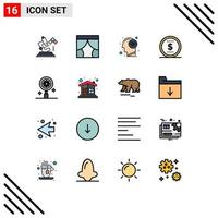 Set of 16 Modern UI Icons Symbols Signs for research price window money wifi signal Editable Creative Vector Design Elements