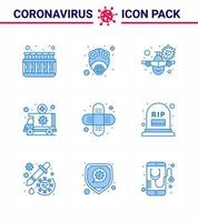 9 Blue Coronavirus disease and prevention vector icon transportation emergency virus ambulance warning viral coronavirus 2019nov disease Vector Design Elements