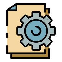 File system configuration icon color outline vector