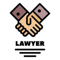 Lawyer handshake icon color outline vector