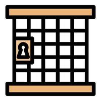 Judge prison gate icon color outline vector