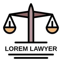 Lawyer balance icon color outline vector