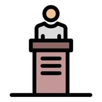 Lawyer speaker icon color outline vector