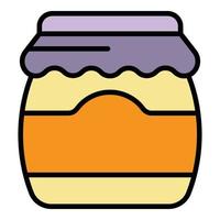 Tasty jam jar icon color outline vector