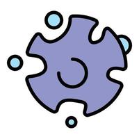 Virus infects staphylococcus icon color outline vector