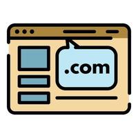 Web site domain icon color outline vector