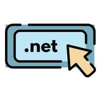 Net domain icon color outline vector