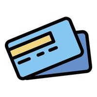 Credit card icon color outline vector