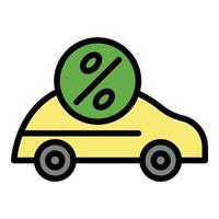 Car loan interest icon color outline vector