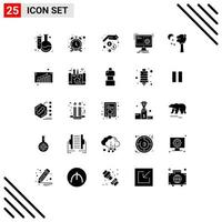 25 Universal Solid Glyphs Set for Web and Mobile Applications arbor process finance function command Editable Vector Design Elements