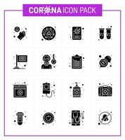 COVID19 corona virus contamination prevention Blue icon 25 pack such as medical assistance news lab blood test viral coronavirus 2019nov disease Vector Design Elements