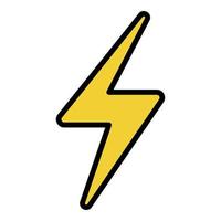 Lightning sign icon color outline vector