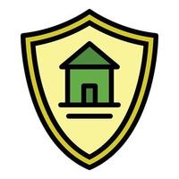 Mortgage protection icon color outline vector