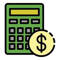 Mortgage calculation icon color outline vector
